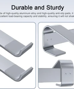 Alternative view of Aluminum Laptop Cooling Stand for MacBook, Dell, HP, Lenovo – Adjustable Riser for Desk Support