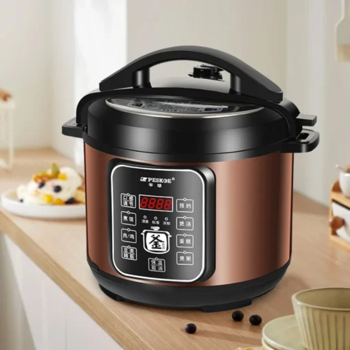 Electric Pressure Cooker with Multifunctional Rice Steamer, 6L Capacity for Efficient Cooking - Image 3
