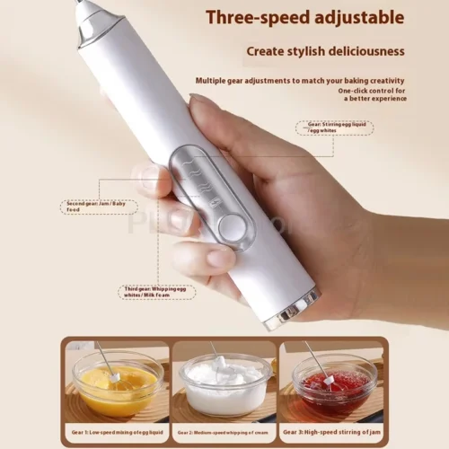 Alternative view of USB Handheld Electric Mixer - 3-Speed Portable Blender and Frother for Coffee and Milk