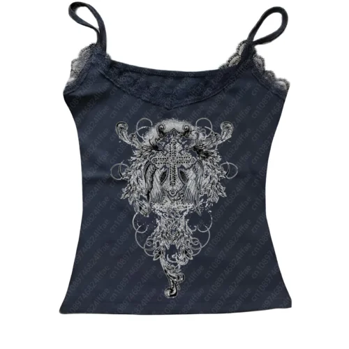 Alternative view of Y2k Aesthetic pattern Vintage Basic Tees Ladies Clothes Retro Graphic Top Short Sleeve Casual T Shirt for Women Millennium style