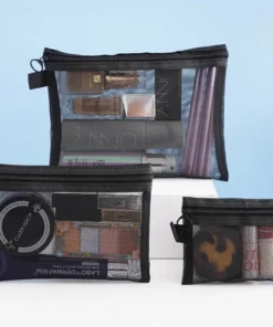 Alternative view of Mesh Cosmetic Bags Set - Black Portable Makeup and Toiletry Organizer (Small & Large)