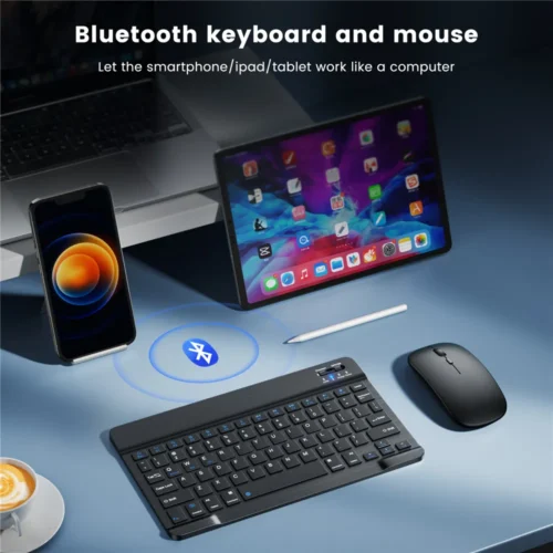 Alternative view of Ultra-Slim Bluetooth-compatible Keyboard Portable Mini Wireless Keyboard for iPad iPhone Tablet Phone Smartphone iOS Android Win