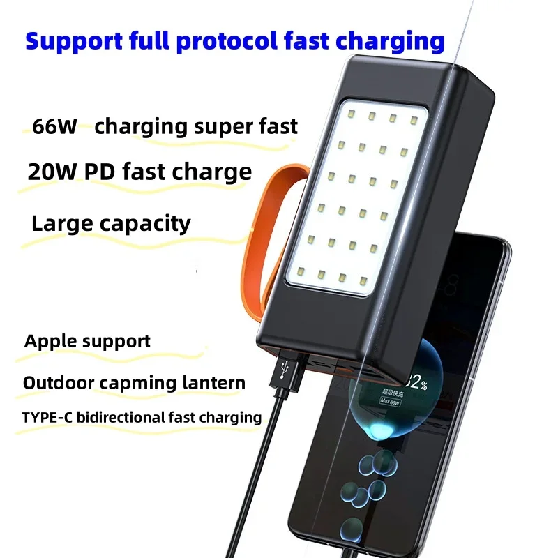 High-Capacity 200,000mAh Power Bank with 66W Fast Charger – Waterproof Rechargeable Battery for Mobile Phones and Laptops - Image 3
