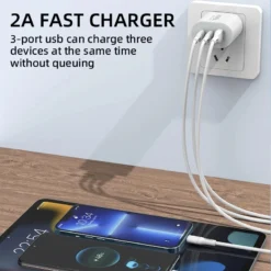 Alternative view of 40W USB C Charger with Quick Charge and PD 3.0 for iPhone 14, Xiaomi, Samsung, and Macbook