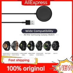 Wireless Charger Dock for Samsung Galaxy Watch 5 Pro, 4, 3, Active 2, Gear Sport, S3 - Portable Charging Station