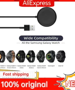 Samsung Galaxy Watch Wireless Charger Dock – Portable Charging Station for Galaxy Watch 5 Pro, 4, 3, Active 2, Gear Sport, S3