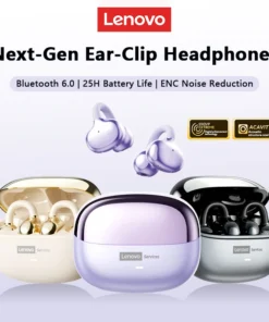 Lenovo LE302 Wireless Bluetooth 6.0 Headset Long Battery Life Sports Ear Clip Earphones HIFI Stereo Noise Cancelling Headphones