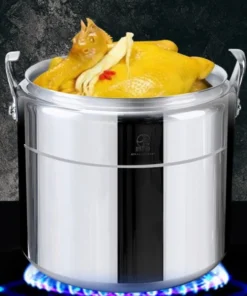 Large-Capacity Commercial Pressure Cooker - Gas and Induction Compatible, Safety Features