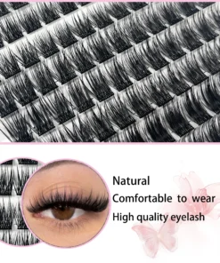Alternative view of 120 Cluster Individual Lashes D Curl 8-14mm Mixed Tray Natural Eyelash Extension 3D Faux Mink Eyelashes bunches Makeup Tools