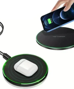 Alternative view of Wireless Charger Mobile Phone Chargers Pad Stand For iPhone 16 15 14 13 12 11 Pro Max Samsung Xiaomi Fast Charging Dock Station