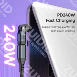 Alternative view of 9-Pin USB C to Type C Magnetic OTG Adapter with PD240W Fast Charging for iPhone 15 16 and MacBook Pro