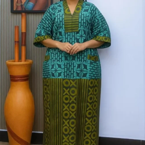 Alternative view of Plus Size African Dashiki Gown for Women - Traditional Ankara Maxi Dress