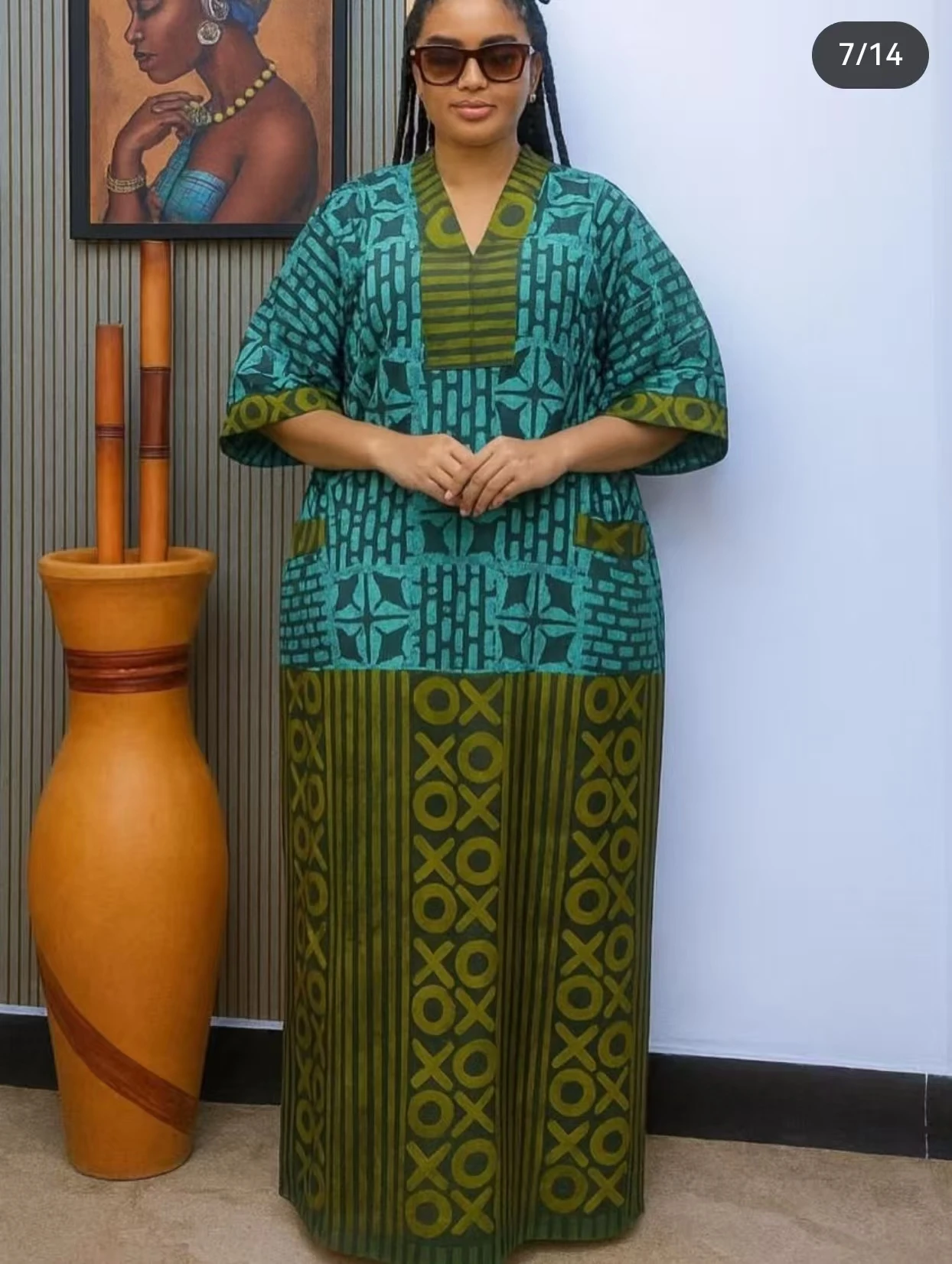 Plus Size Maxi Dress with Traditional Ankara Design for Women - African Dashiki Gown - Image 2