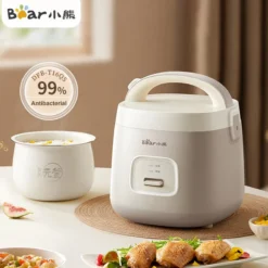 Mini Rice Cooker with Non-Stick Liner for Easy Cooking for 1-3 People