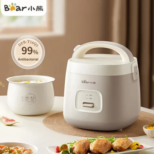 Bear 1.6L Mini Rice Cooker – Portable Electric Cooker with Non-Stick Liner for 1-3 People