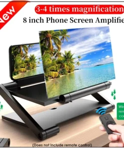 Alternative view of 8-inch Curved HD Phone Screen Amplifier Foldable Retractable Holder 3-4x Magnification Anti-Slip Fit 4.0-6.0 Inch Phones