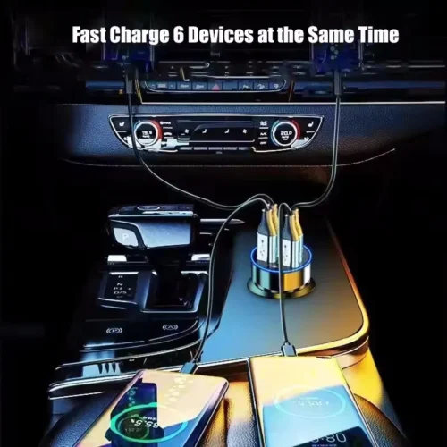 Alternative view of 350W USB Car Charger with PD and QC3.0 for iPhone, Samsung, Huawei, and Xiaomi