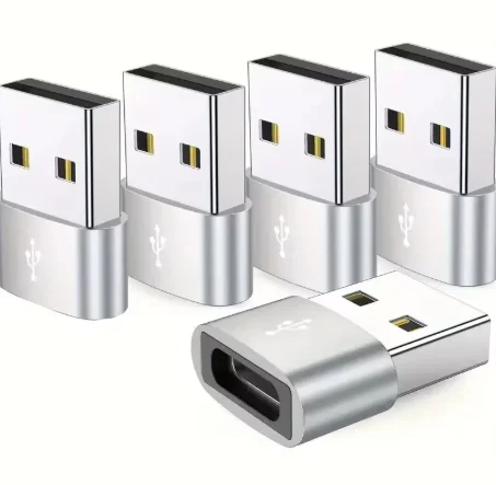 5PCS OTG USB to USB C Adapters Durable Metallic Build Universal Compatibility Including iPhone iPad Samsung S23 IWatch AirPods