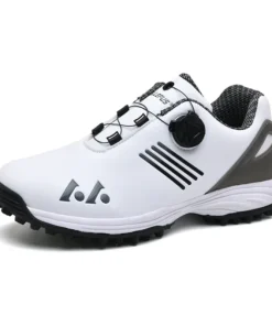 Zapatos De Golf Profesionales Para Hombre, Zapatillas Con Picos De Golf Resistentes Al Agua, Color Blanco y Negro, Entrenadores
