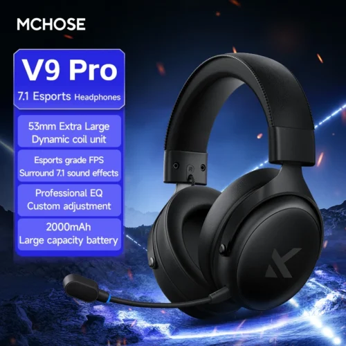 MCHOSE V9 Pro Wireless Gaming Headset with Microphone - Over-Ear Bluetooth Headphones for PC
