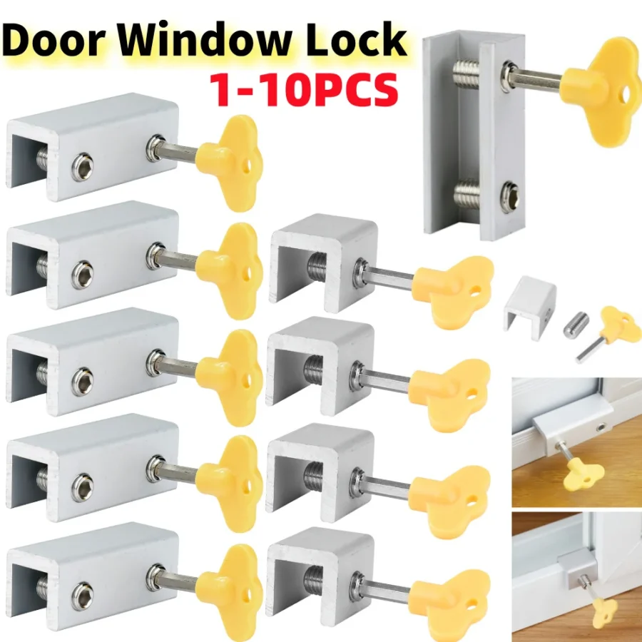 Aluminum Alloy Window Lock Stopper - Sliding Sash and Cabinet Locks - Anti-Theft Security Straps - Image 8