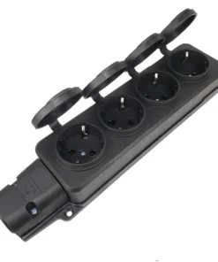 EU German 3 / 4 Ways Outdoor Waterproof Outlet Rain Plug with Cover Germany Russia Wireless Extension Power Strip IP54 16A 3500W