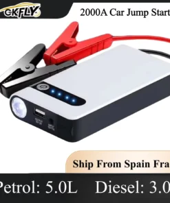 GKFLY New 2000A Car Battery Charger Jump Starter Portable Car Battery Booster Charger 12V Starting Device 44.4Wh Power Bank