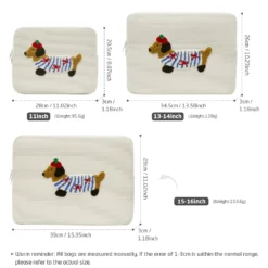 Alternative view of Laptop Sleeve with Dachshund Design for 13-16 Inch Laptops and Tablets