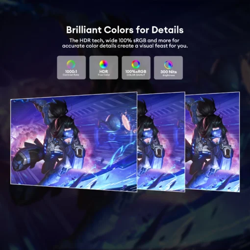 Portable Monitor with 100% sRGB and 300 Nits Brightness for Gaming and Laptops - Image 2