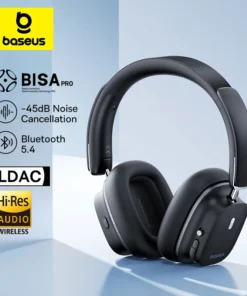 Baseus Bowie 30 Max Over-Ear Bluetooth Headphones with 45dB Noise Cancellation and 3D Spatial Audio