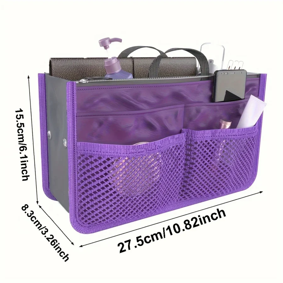 Large Capacity Bi-Fold Storage Bag with Double Zipper for Makeup and Toiletries - Image 6