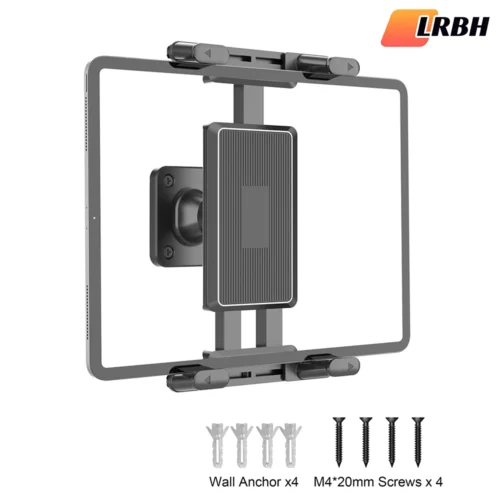 Tablet Wall Mount with 360° Rotation, Sturdy Base for 4.7-15 Inch Devices
