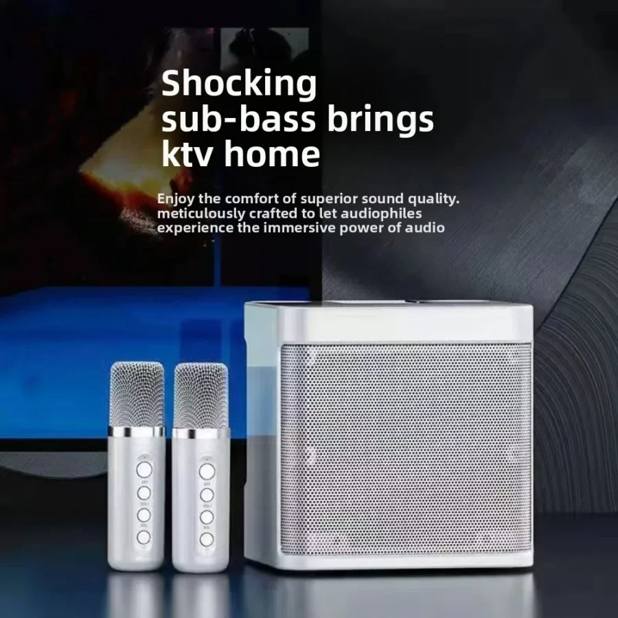 2-Microphone Bluetooth Speaker Set - Multifunctional Wireless and Portable - Image 3