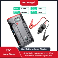 Portable Jump Starter with 20000mAh Capacity for 12V Vehicles