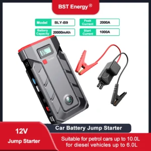 Portable Jump Starter with 20000mAh Capacity for 12V Vehicles - 10400mAh 800A