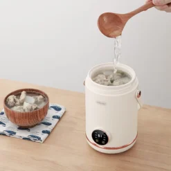 Alternative view of Portable 1L Electric Rice Cooker with Ceramic Liner - Multifunctional Hot Pot for Home Use