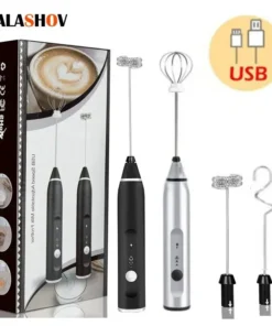 Portable Electric Milk Frother - Handheld USB Coffee Maker & Whisk Mixer