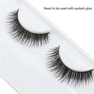 Korean Lower False Eyelashes with Glue, Natural Looking Reusable Eyelash Extensions for Daily Eye Makeup - A