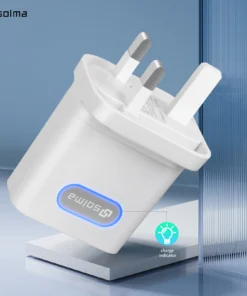 SOLMA UK Standard Charging Head 3 Ports 3.1A USB Charger For iPhone Xiaomi With Display Mobile Plug Universal Fast Charger