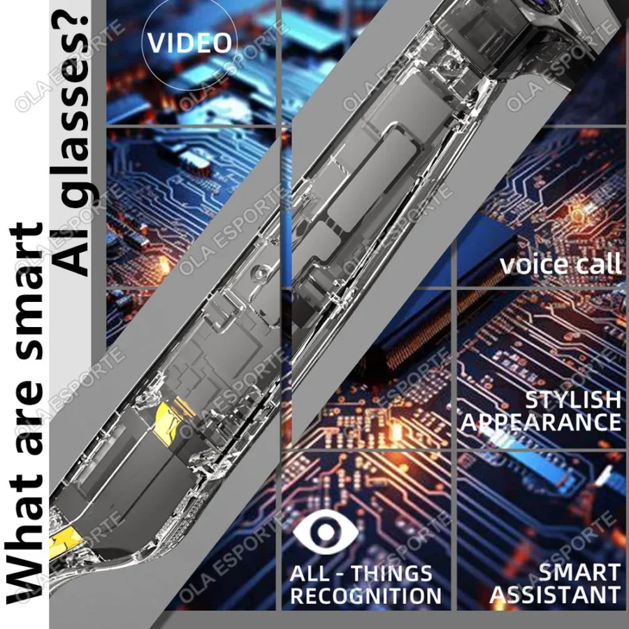 New Smart AI Glasses 800W pixel AI Shooting Camera HD Photo Video Voice Call Music Translation Waterproof Bluetooth Glasses 2025 - Image 5