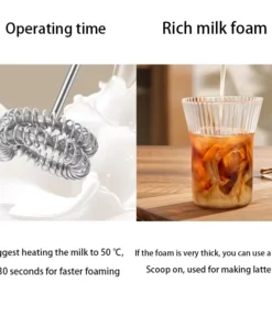 Alternative view of Electric Handheld Milk Frother – Portable USB Rechargeable Mixer with 3 Speed Settings