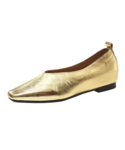 Alternative view of Women's Loafers PU leather Luxury Shoes Grade Silver Heels Gold Pumps Square Toe Elegant Mary Janes Shoes for Women Zapatos