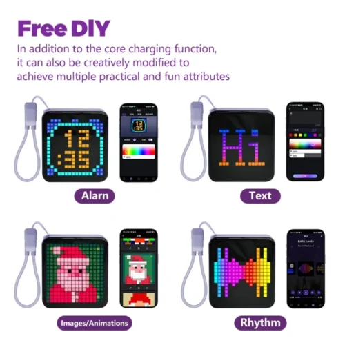 Alternative view of 5000mAh LED Pixel Screen Power Bank with Night Light and App Control