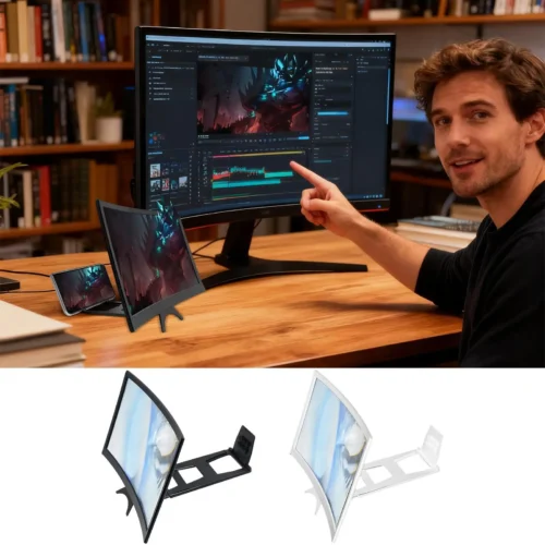 Alternative view of 12 inch 3D Cell Phone screen projector HD Expander Enlarge Curved Screen Magnifier Amplifier For Mobile Phone Video