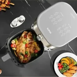Large-Capacity Air Fryer with Dual Knobs for Effortless Cooking and Meal Preparation