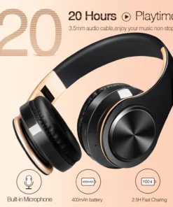 Alternative view of Men Gift Gold Wireless Headphones Bluetooth Earphone Stereo Headset Game with Build-in MIC with Universal for Android and iOS