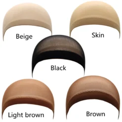 Wig Caps for Weaving Hair - Stretch Mesh Fabric - Pack of 2 in Black/Brown