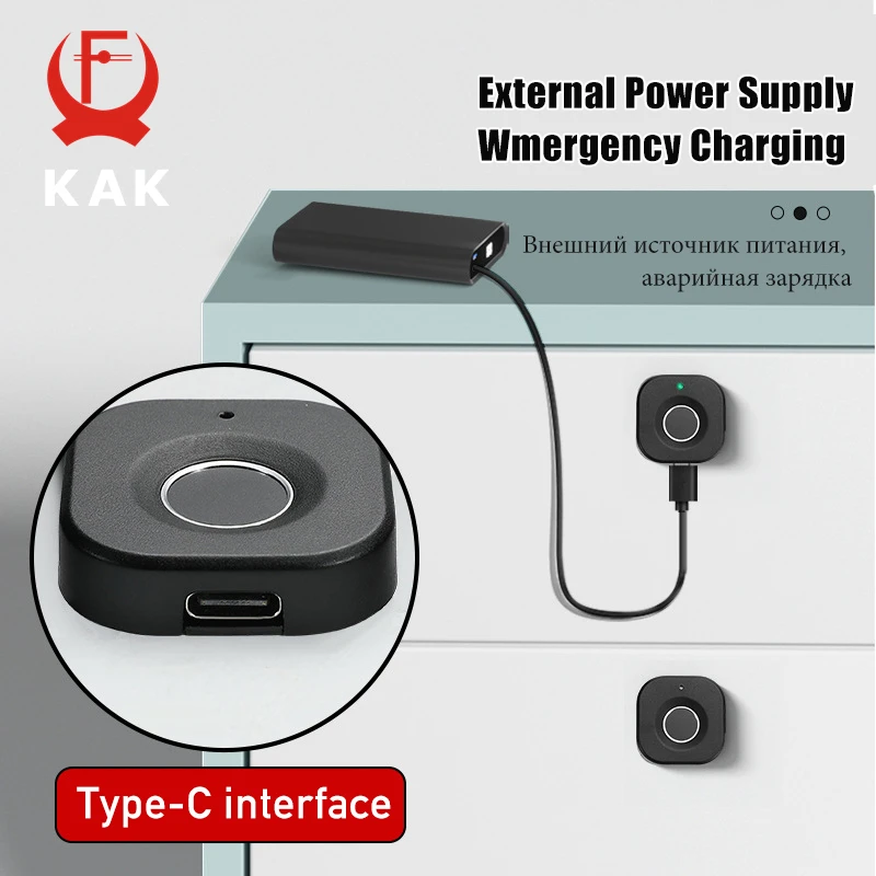 KAK Biometric Fingerprint Keyless Lock - Black Smart Drawer and Cabinet Security - Image 5