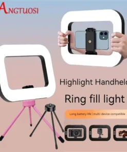 FANGTUOSI New Handheld Ring LED Rechargeable Fill light Portable Mobile Phone Live Photography Desktop Rabbit Cage Selfie Light