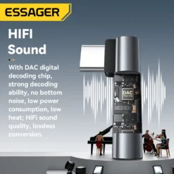 Alternative view of Essager Type C to 3.5mm Jack Audio Adapter with Lightweight Design for Xiaomi, Huawei, Samsung, and iPhone 14